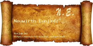 Neuwirth Euniké névjegykártya
